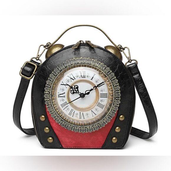 Handbags - Women Classic Retro Clock Shaped Crossbody Shoulder Bag Handbag